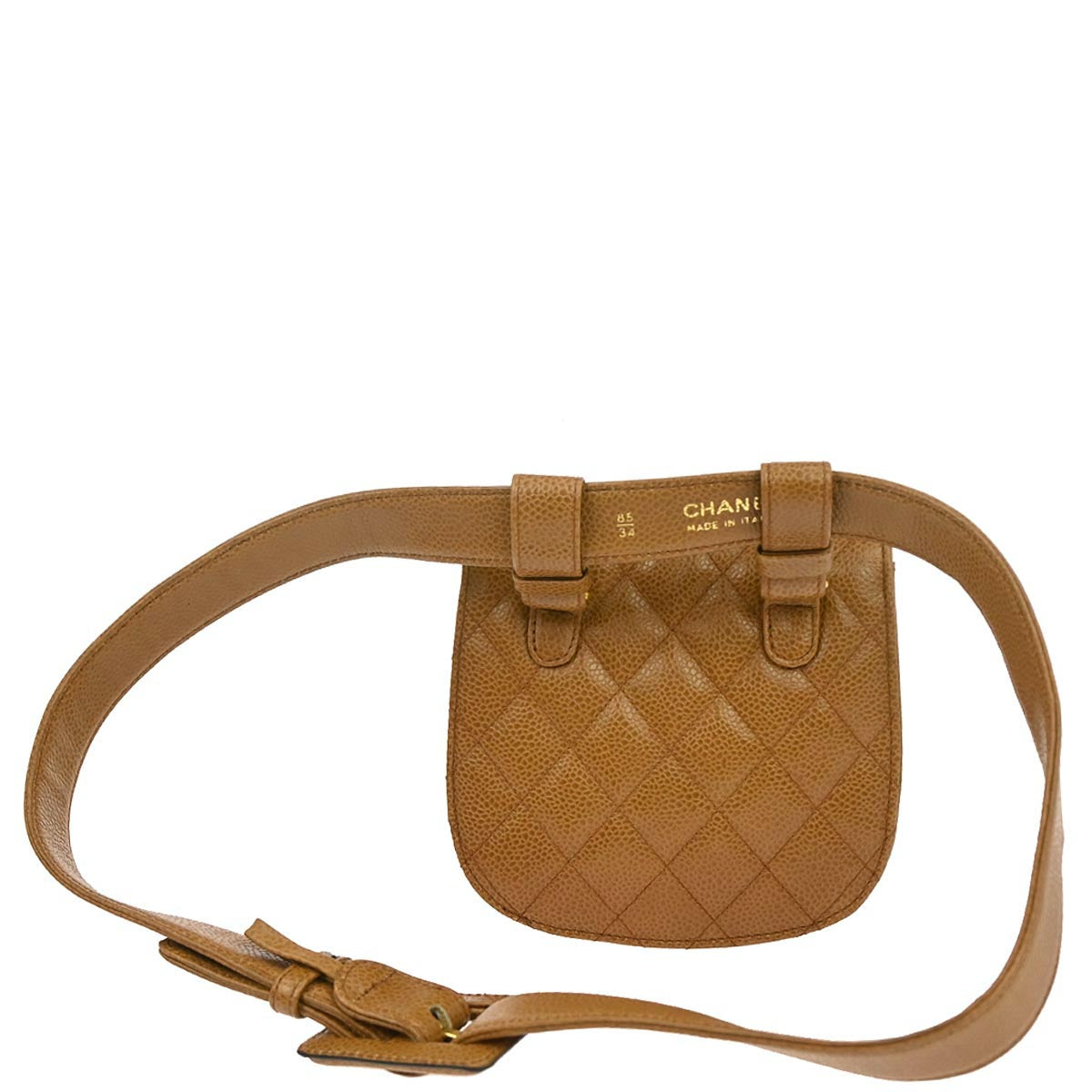 Chanel 1989-1991 Brown Caviar Skin Waist Bum Bag #85/34