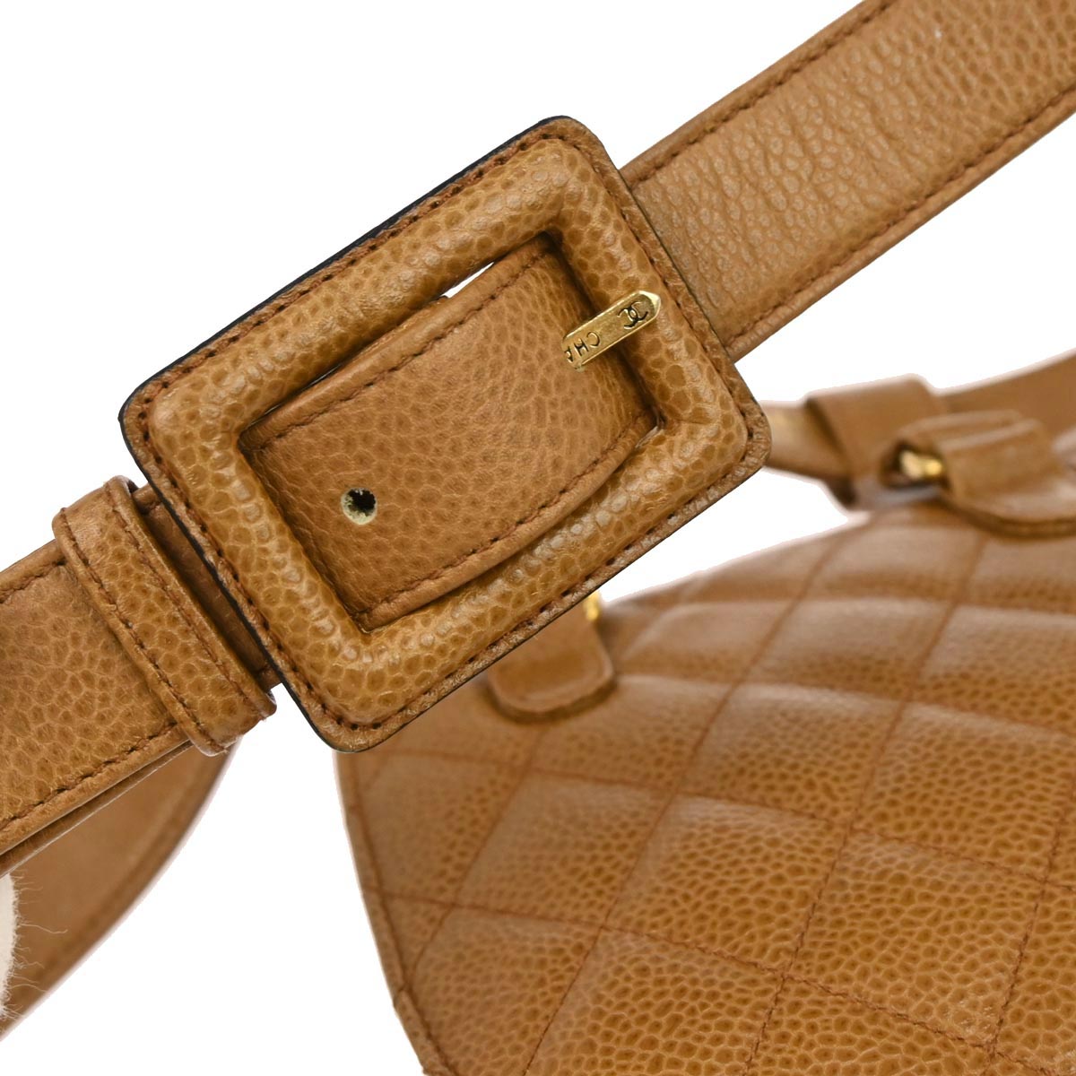 Chanel 1989-1991 Brown Caviar Skin Waist Bum Bag #85/34