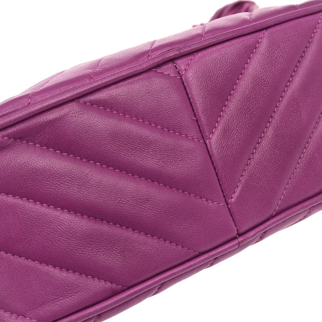Chanel 1991-1994 Purple Lambskin Camera Bag Mini