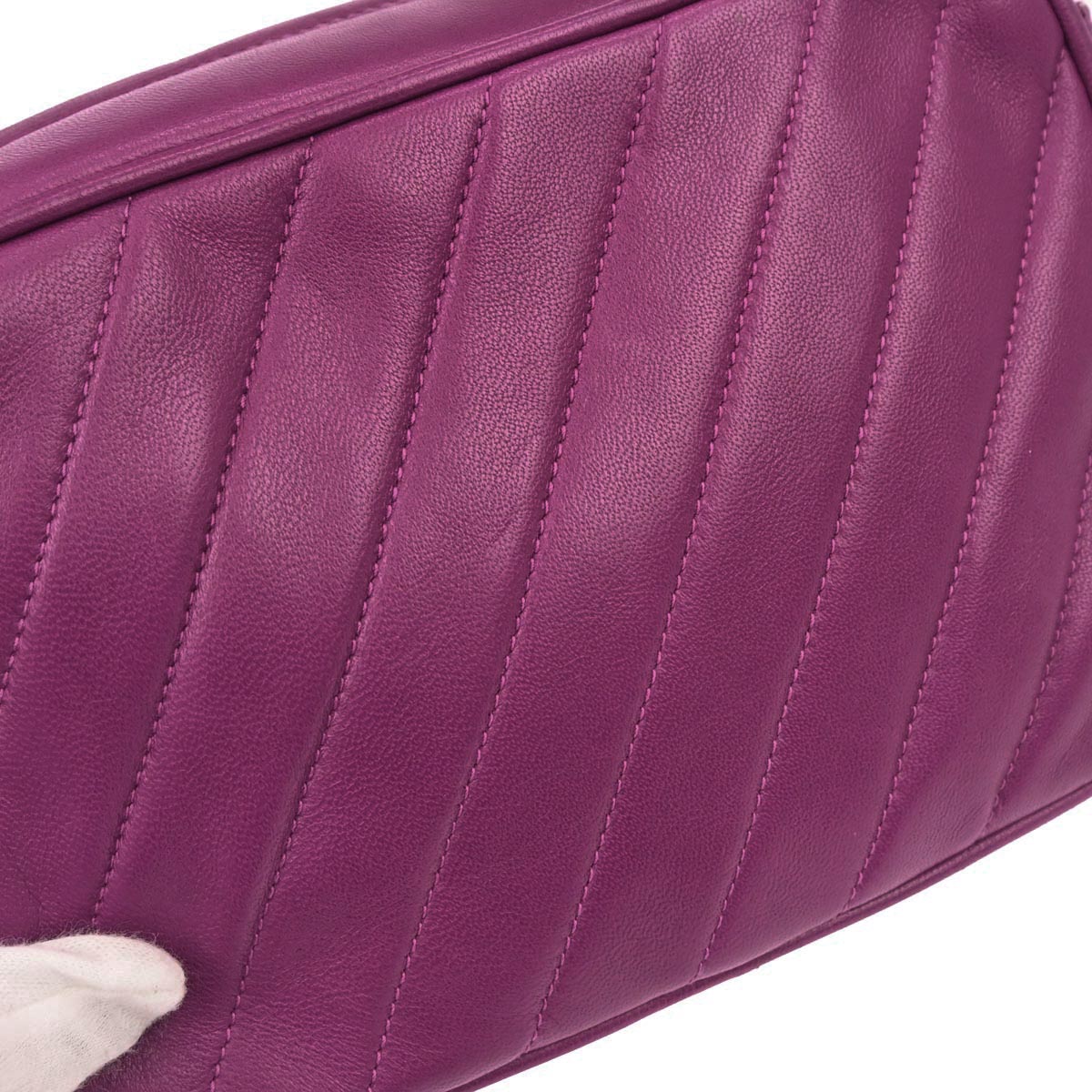 Chanel 1991-1994 Purple Lambskin Camera Bag Mini