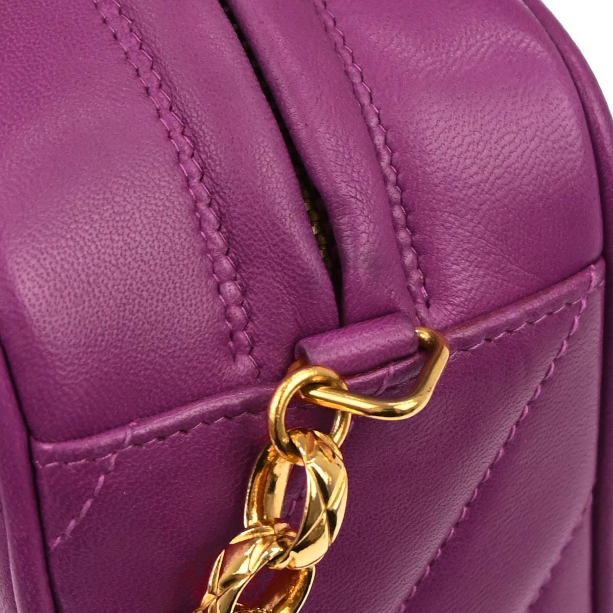 Chanel 1991-1994 Purple Lambskin Camera Bag Mini