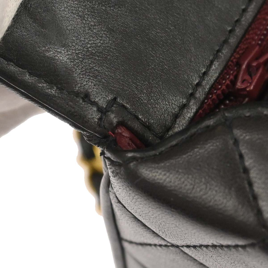 Chanel 1994-1996 Black Lambskin Straight Flap Shoulder Bag