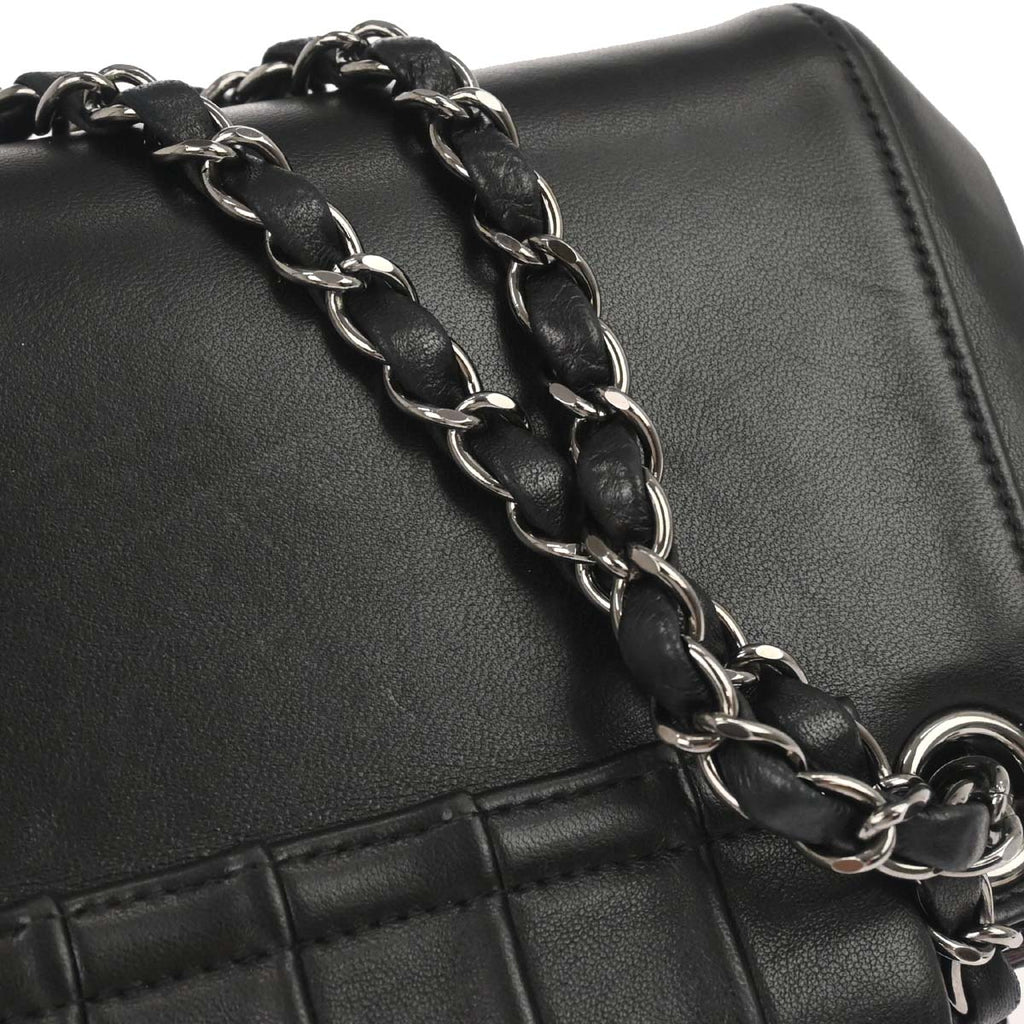 Chanel 2002-2003 Black Lambskin Mademoiselle Handbag