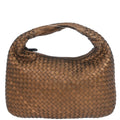 Bottega Veneta Metallic Bronze Lambskin Intrecciato Hobo Handbag