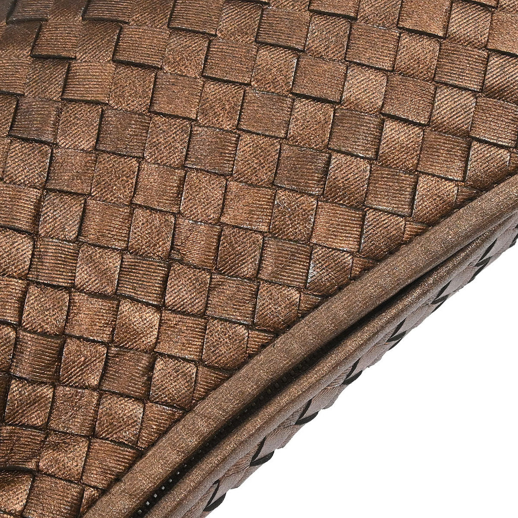 Bottega Veneta Metallic Bronze Lambskin Intrecciato Hobo Handbag