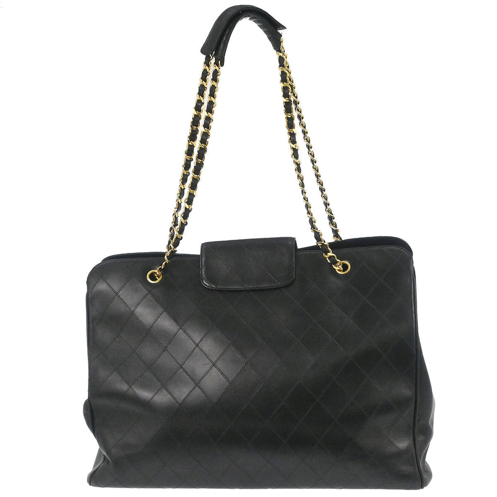 Chanel 1991-1994 Black Lambskin Bicolore Supermodel Shoulder Bag