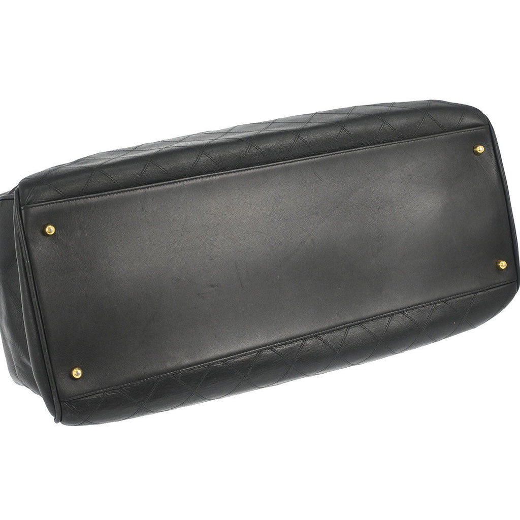 Chanel 1991-1994 Black Lambskin Bicolore Supermodel Shoulder Bag