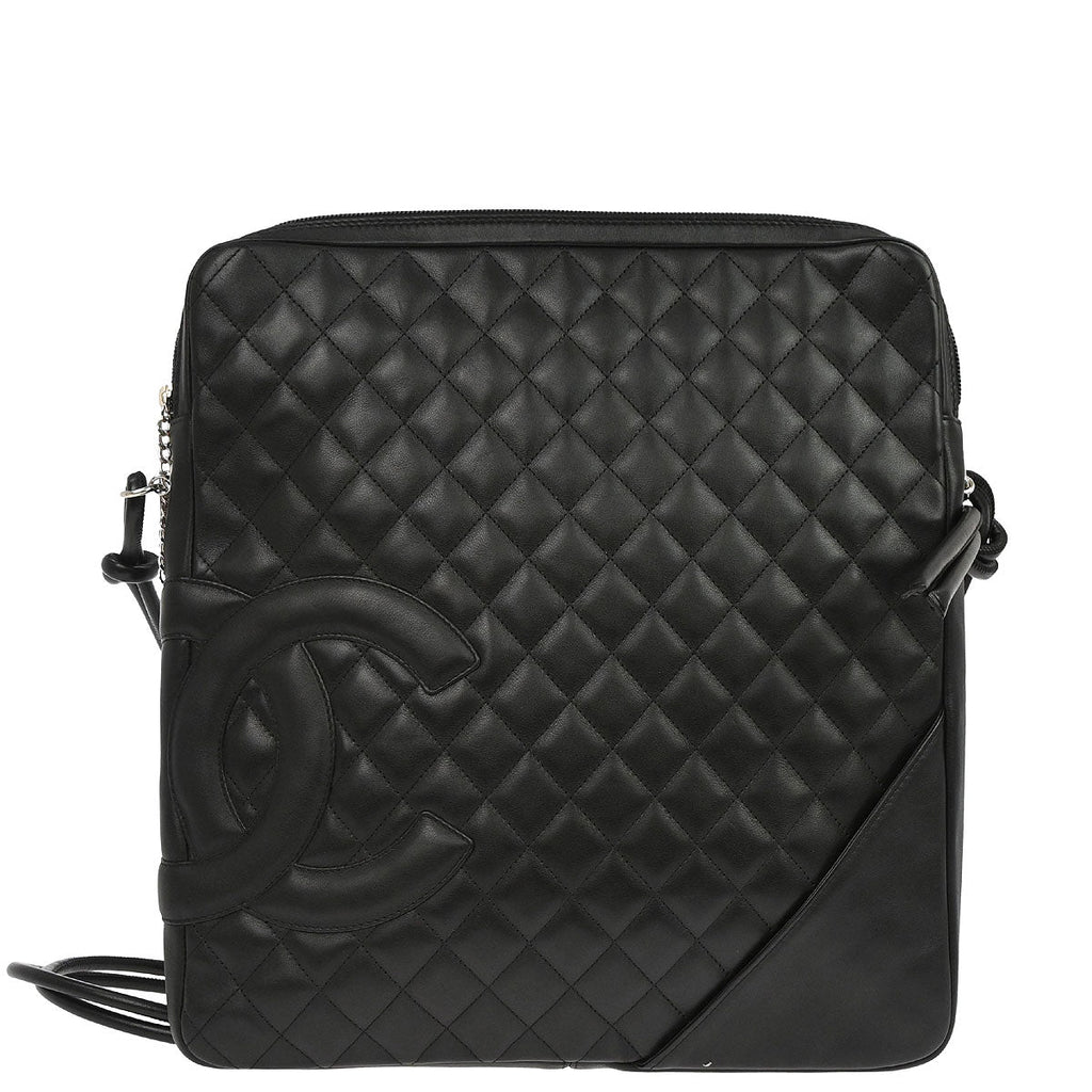Chanel 2003-2004 Black Calfskin Cambon Ligne Shoulder Bag