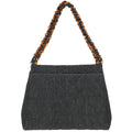 Chanel 1997-1999 Black Denim Chain Tote Handbag