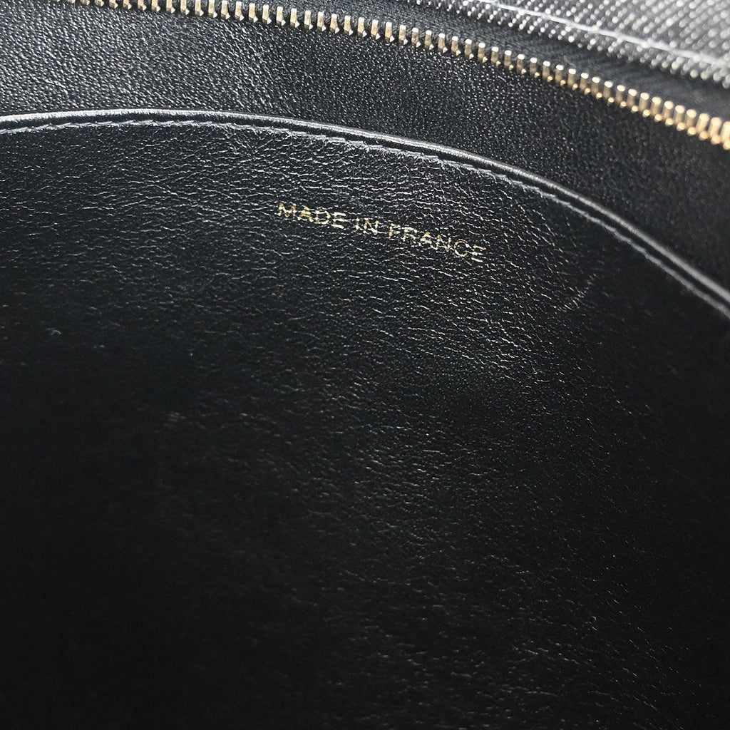 Chanel 1997-1999 Black Denim Chain Tote Handbag