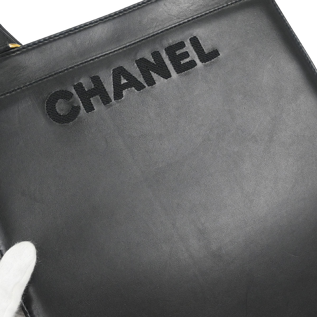 Chanel 1997-1999 Black Lambskin Tote Bag