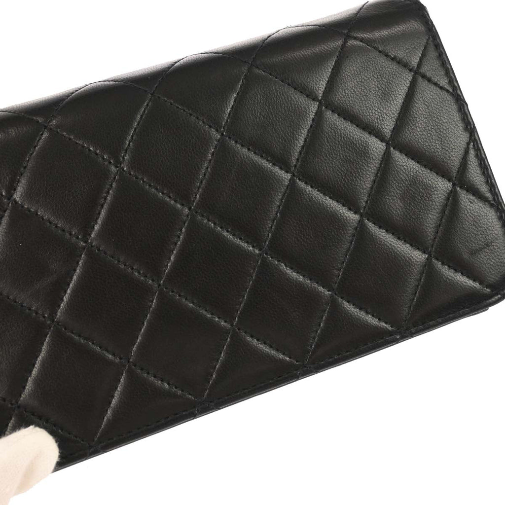Chanel 1997-1999 Black Lambskin Pushlock Mini Full Flap Shoulder Bag