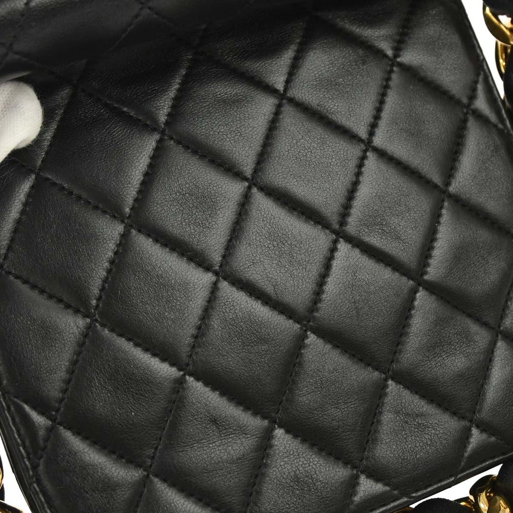 Chanel Black Lambskin Chunky Chain Bum Belt Waist Bag