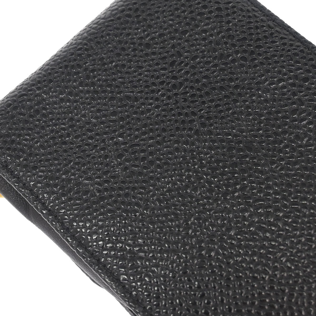 Chanel 1996-1997 Black Caviar Skin Chain Shoulder Bag Pochette Phone Case