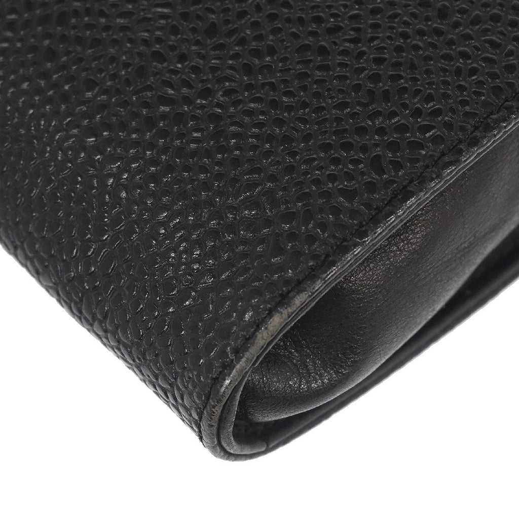 Chanel 1996-1997 Black Caviar Skin Chain Shoulder Bag Pochette Phone Case