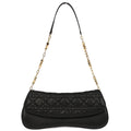 Christian Dior Black Lambskin Cannage Evening Baguette Handbag