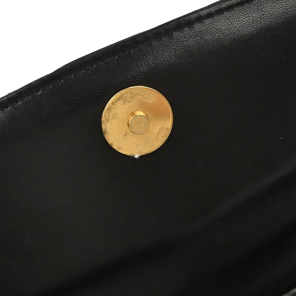 Christian Dior Black Lambskin Cannage Evening Baguette Handbag