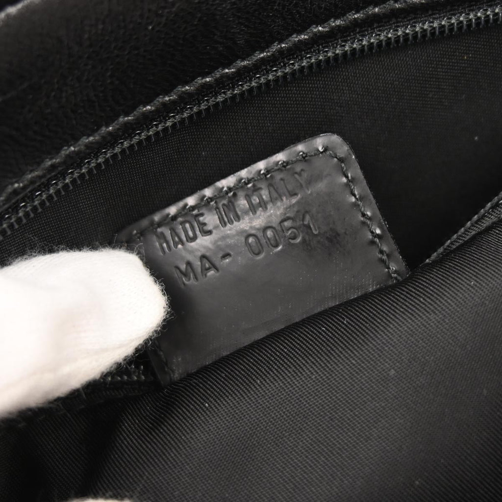 Christian Dior Black Lambskin Cannage Evening Baguette Handbag