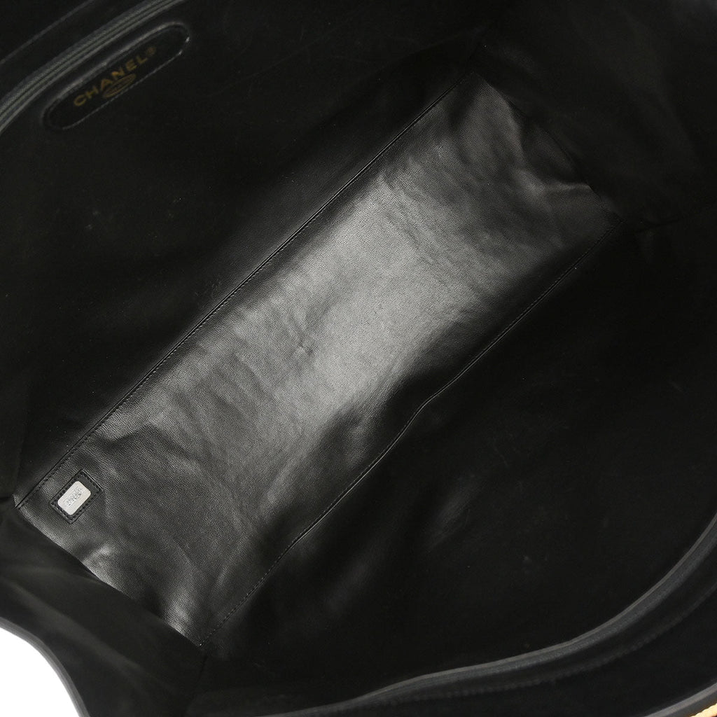 Chanel 1991-1994 Black Lambskin Bicolore Supermodel Shoulder Bag