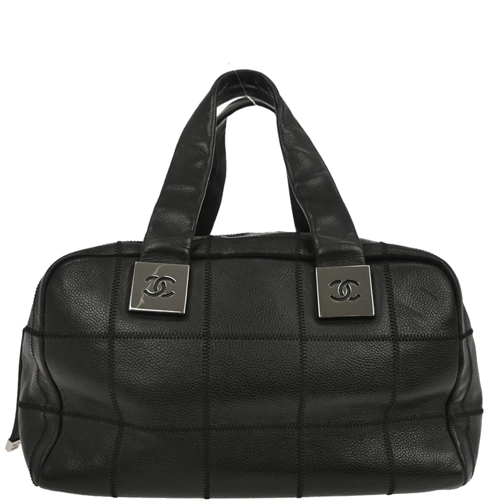 Chanel 2003-2004 Black Caviar Skin Choco Bar Handbag