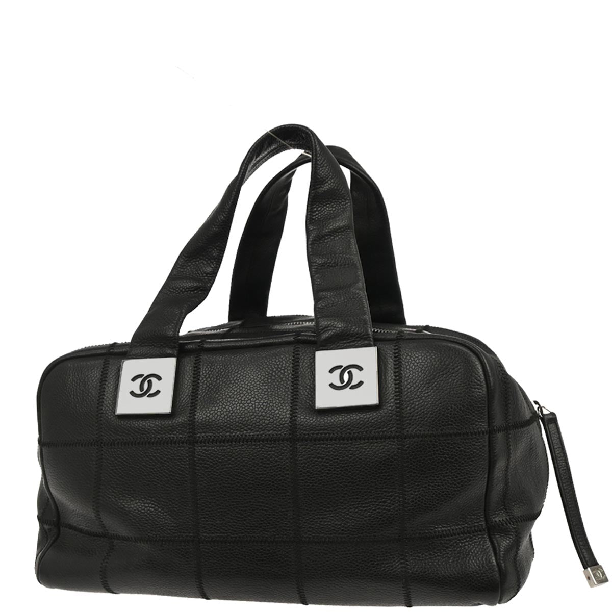 Chanel 2003-2004 Black Caviar Skin Choco Bar Handbag