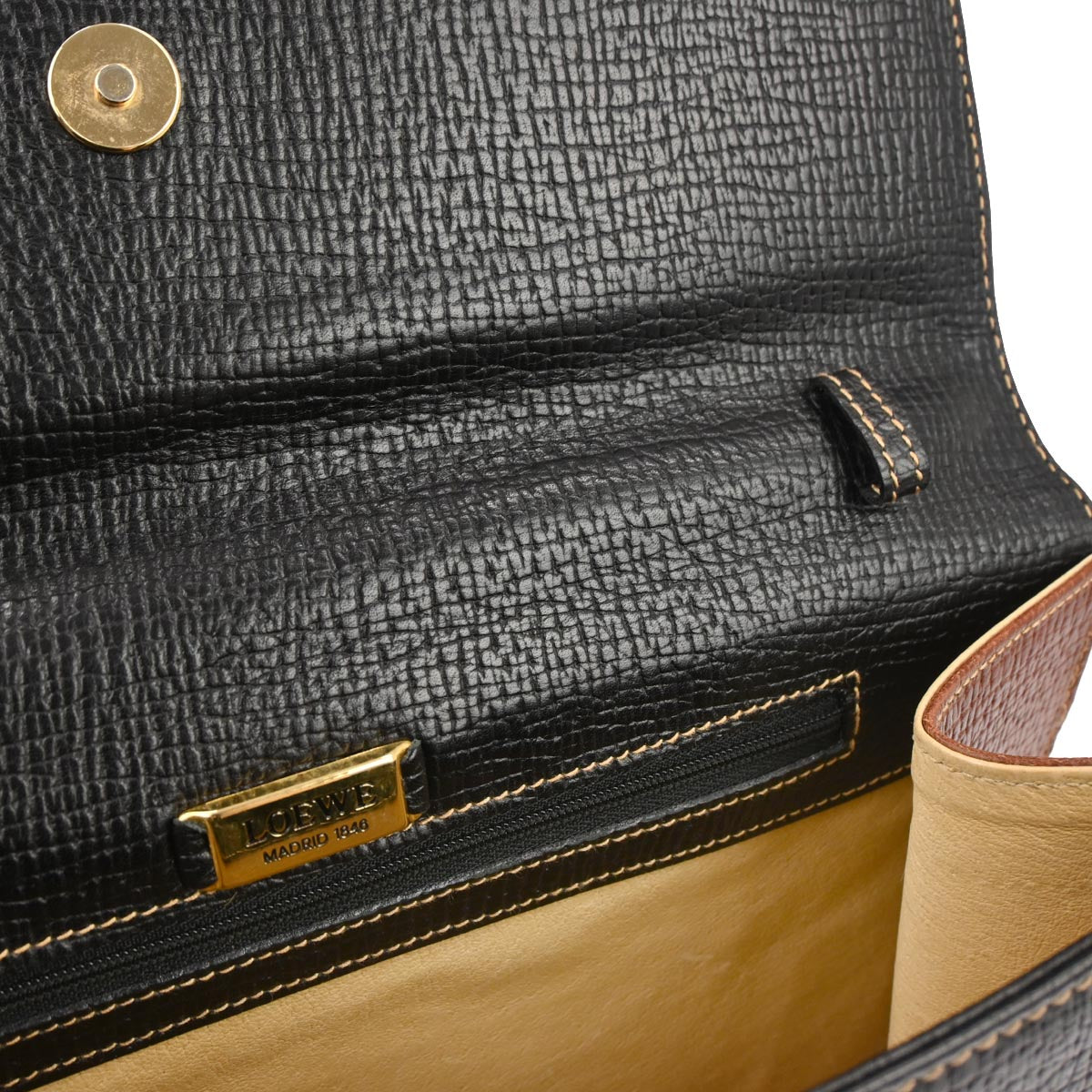 Loewe Black Leather 2way Shoulder Handbag