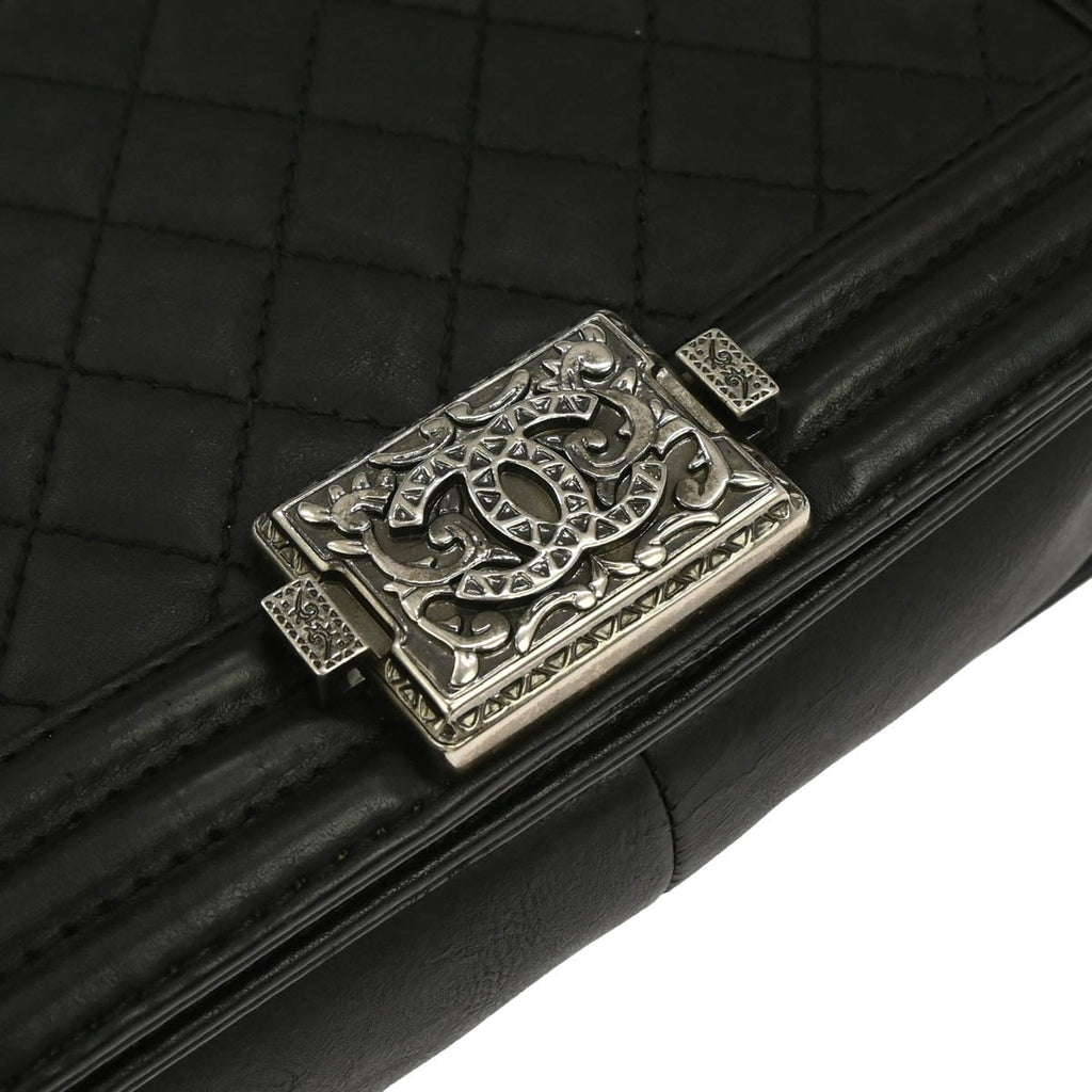Boy Chanel 2014 Black Calfskin Medium Shoulder Bag