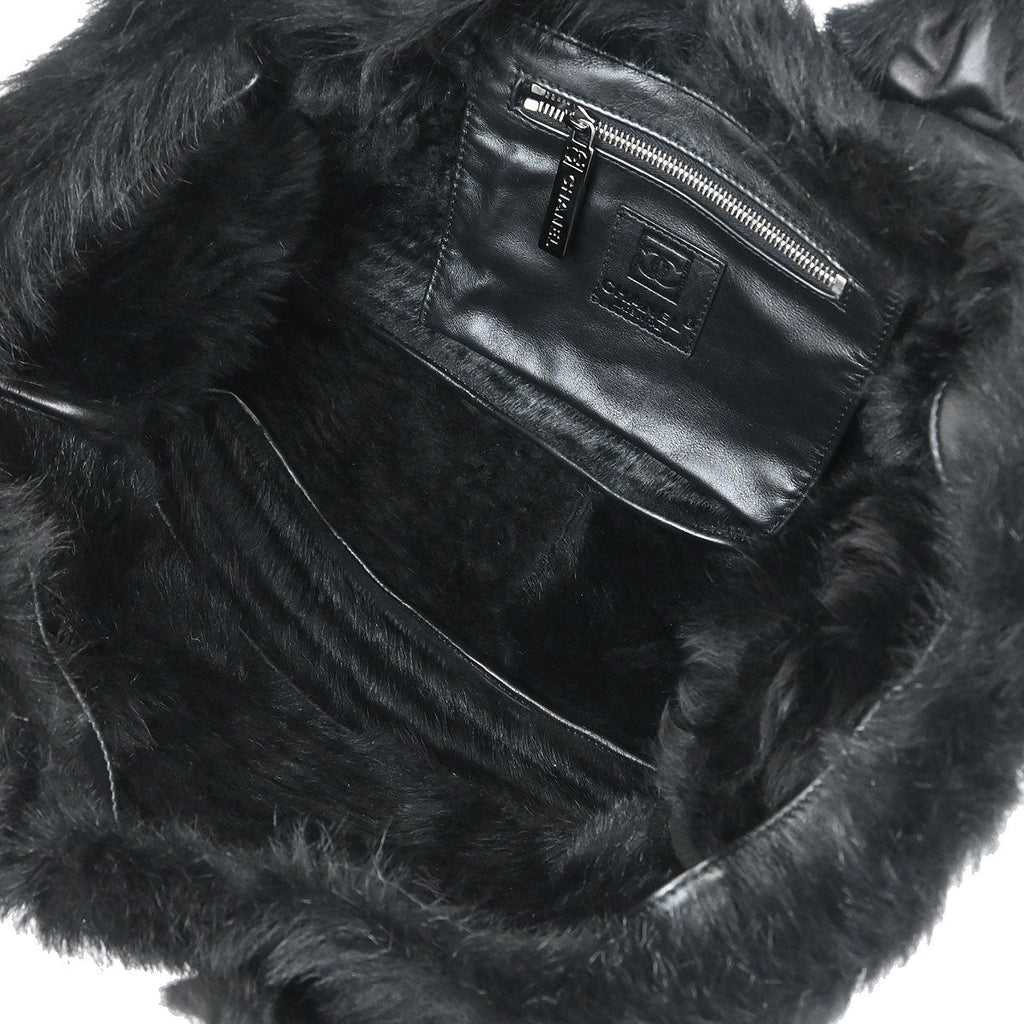 Chanel 2006-2008 Black Mouton Sport Line Tote Bag