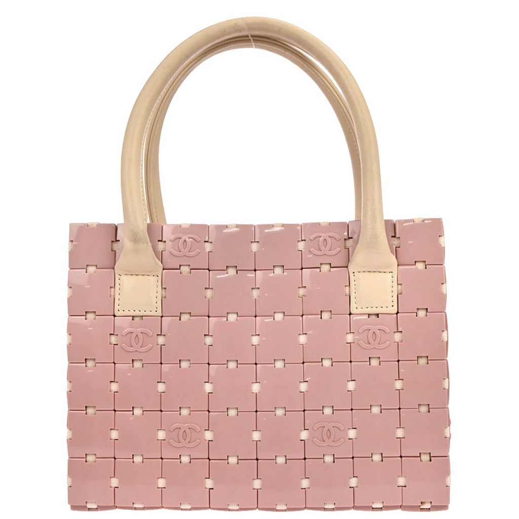 Chanel 2000-2002 Pink Acrylic Puzzle Block Tote Handbag