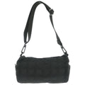Chanel 2002-2003 Black Jacquard Nylon Travel Line Shoulder Bag