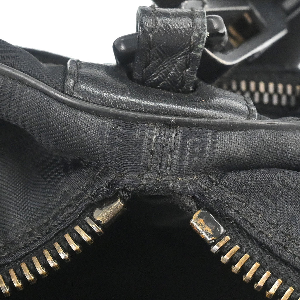 Chanel 2002-2003 Black Jacquard Nylon Travel Line Shoulder Bag