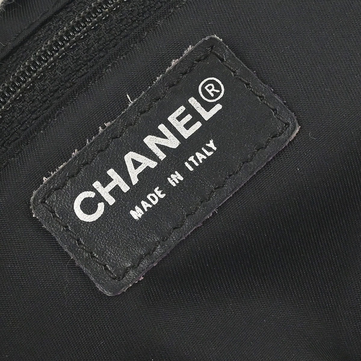 Chanel 2002-2003 Black Jacquard Nylon Travel Line Shoulder Bag