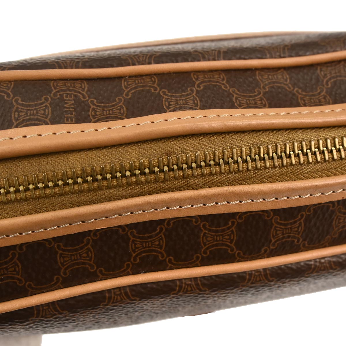 Celine Brown Macadam Shoulder Bag