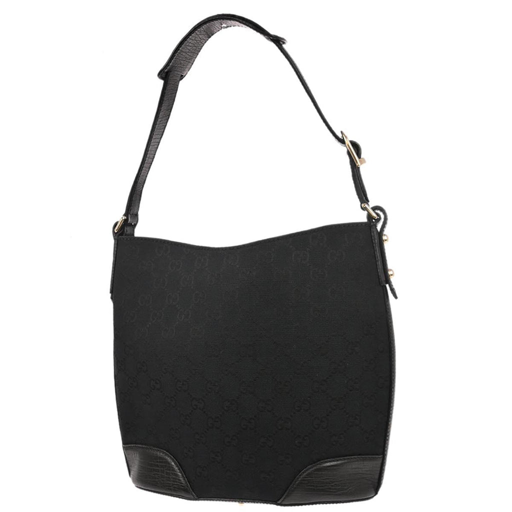 Gucci Black Horsebit GG Shoulder Bag