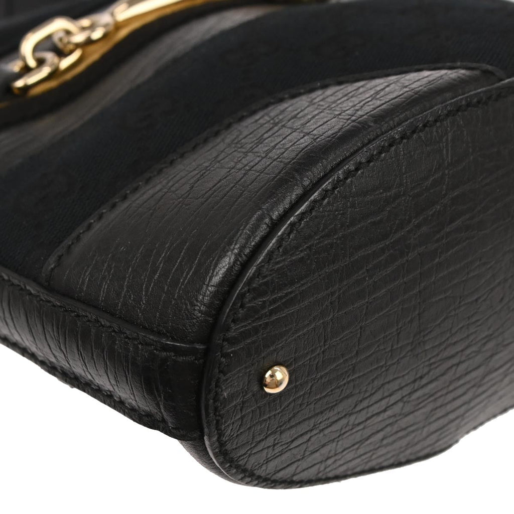 Gucci Black Horsebit GG Shoulder Bag