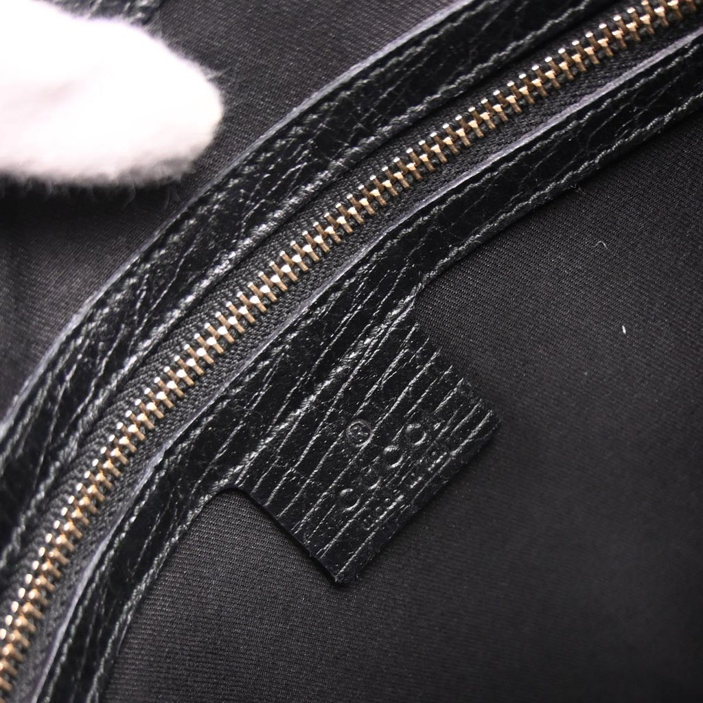 Gucci Black Horsebit GG Shoulder Bag