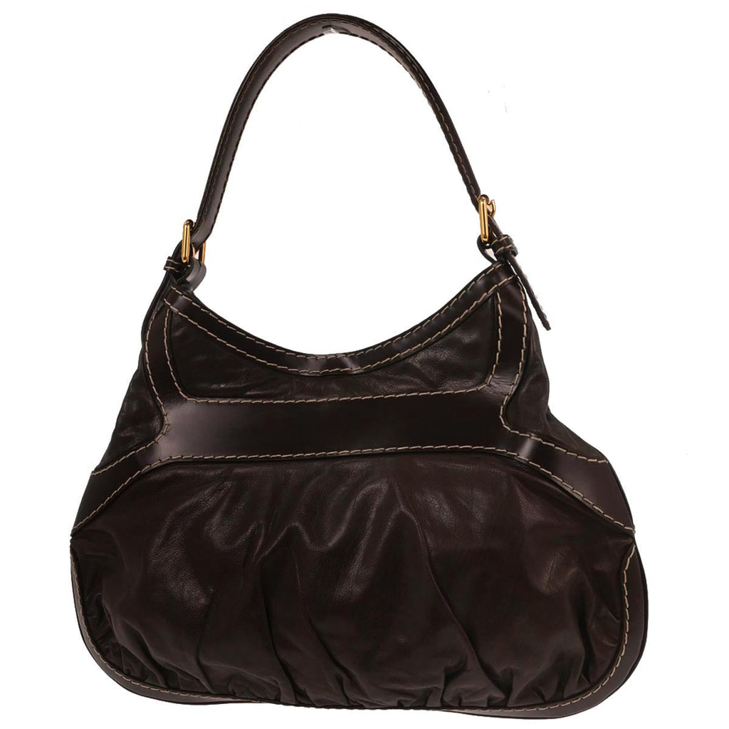 Gucci Brown Leather Queen Hobo Handbag