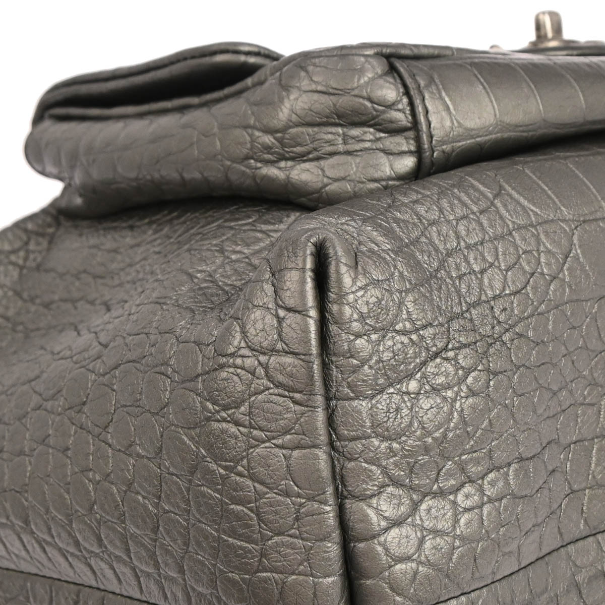 Chanel 2019 Silver Embossed Leather Backpack