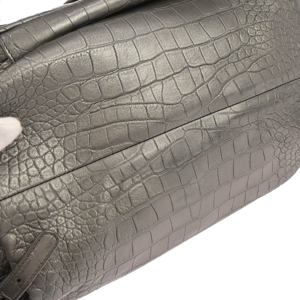 Chanel 2019 Silver Embossed Leather Backpack