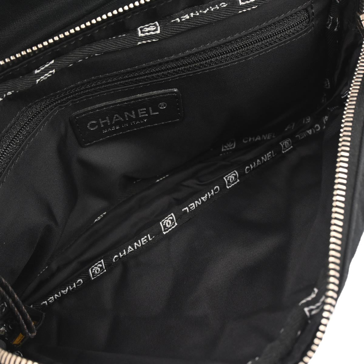 Chanel 2005-2006 Black Pony Hair Canvas Sport Line Flap Chain Shoulder Bag