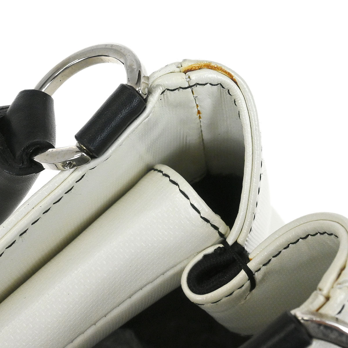 Christian Dior White Leather Hardcore Handbag