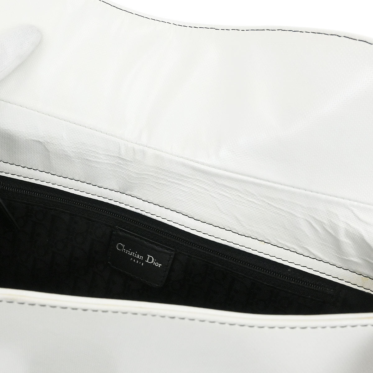 Christian Dior White Leather Hardcore Handbag