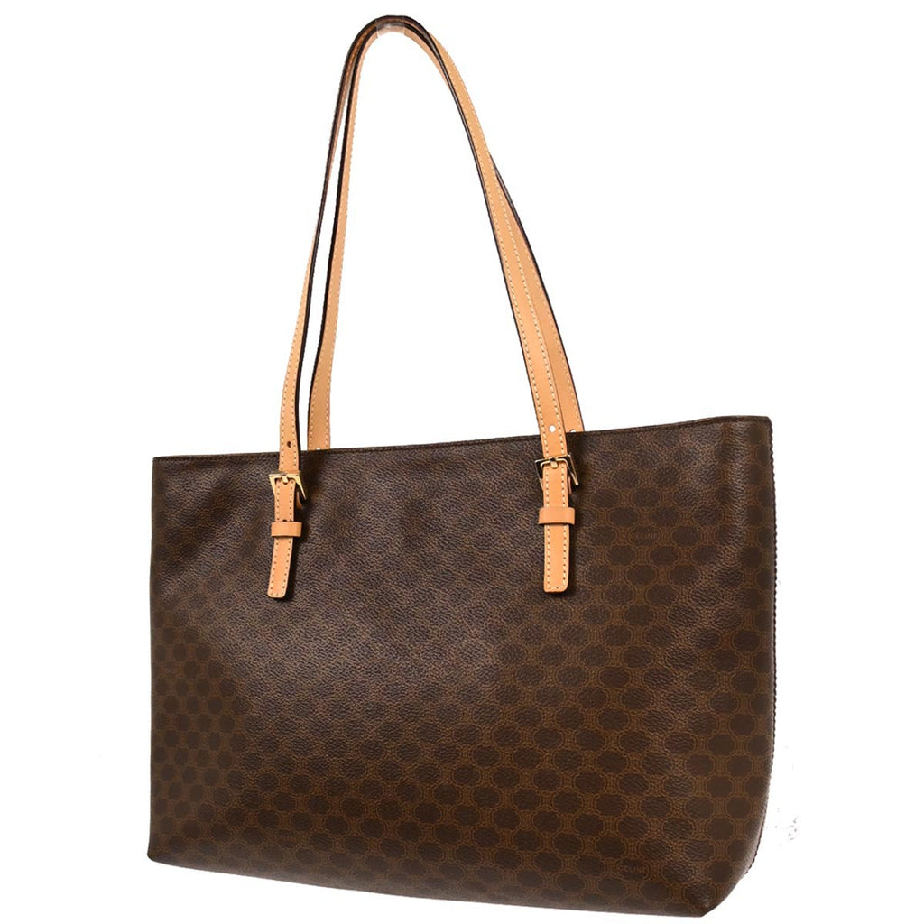 Celine Brown PVC Macadam Tote Bag