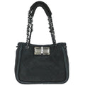 Chanel 2005-2006 Black Mouton Mademoiselle Lock Chain Handbag