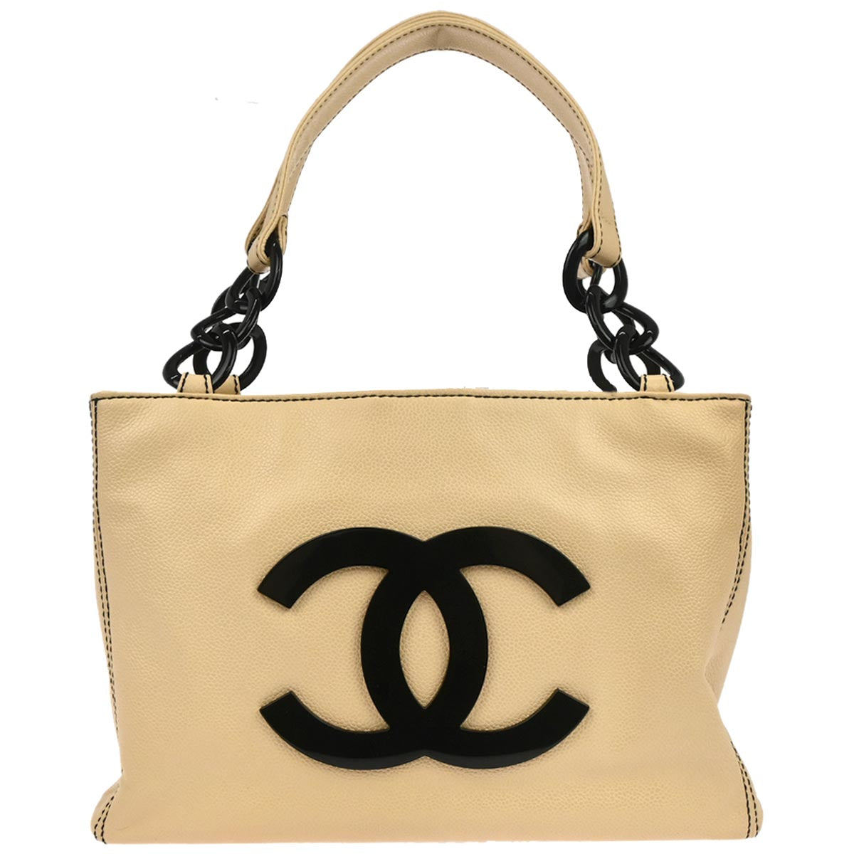 Chanel Beige Caviar Skin Tote Handbag