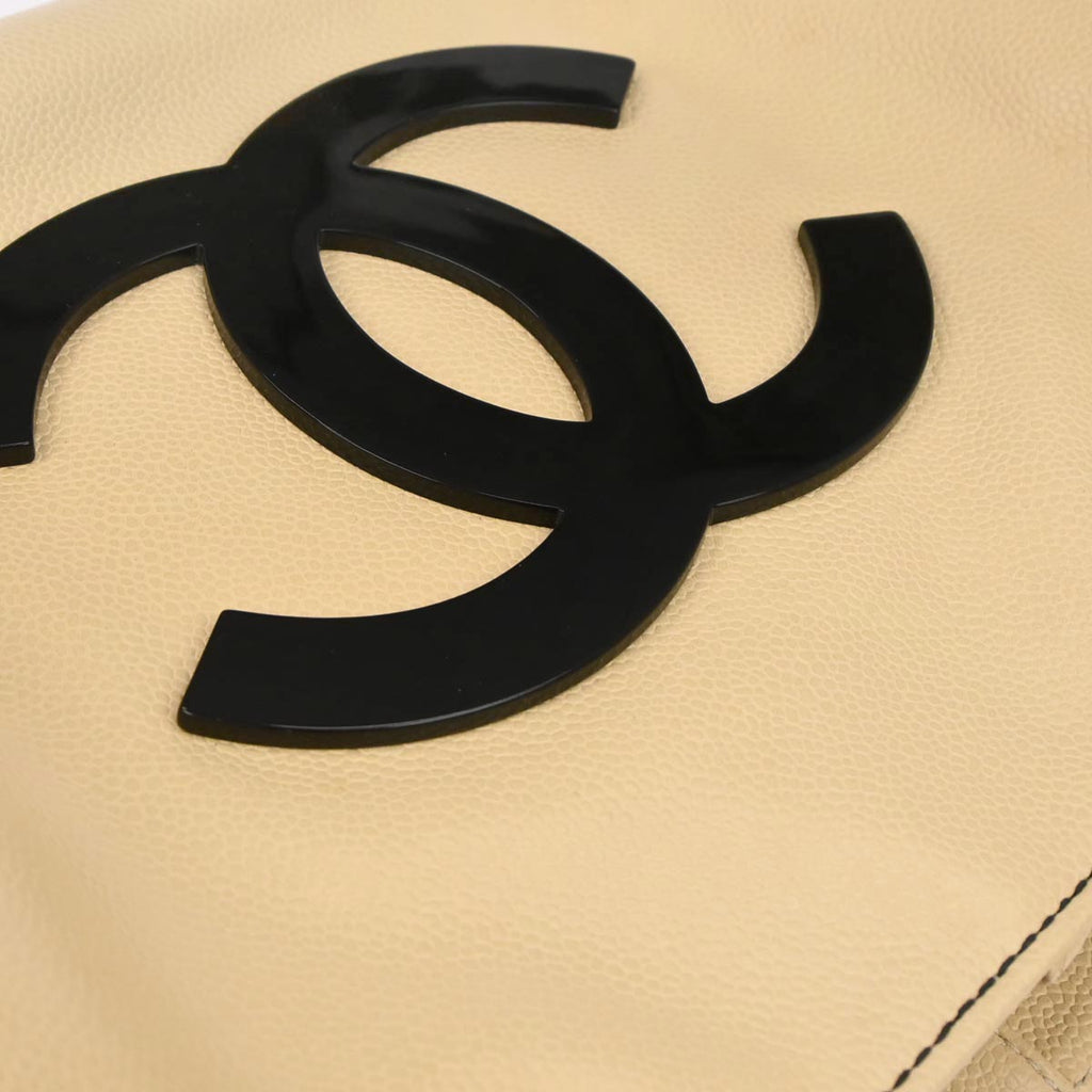 Chanel Beige Caviar Skin Tote Handbag