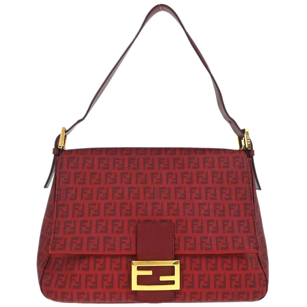 Fendi Red PVC Zucchino Mamma Baguette Handbag