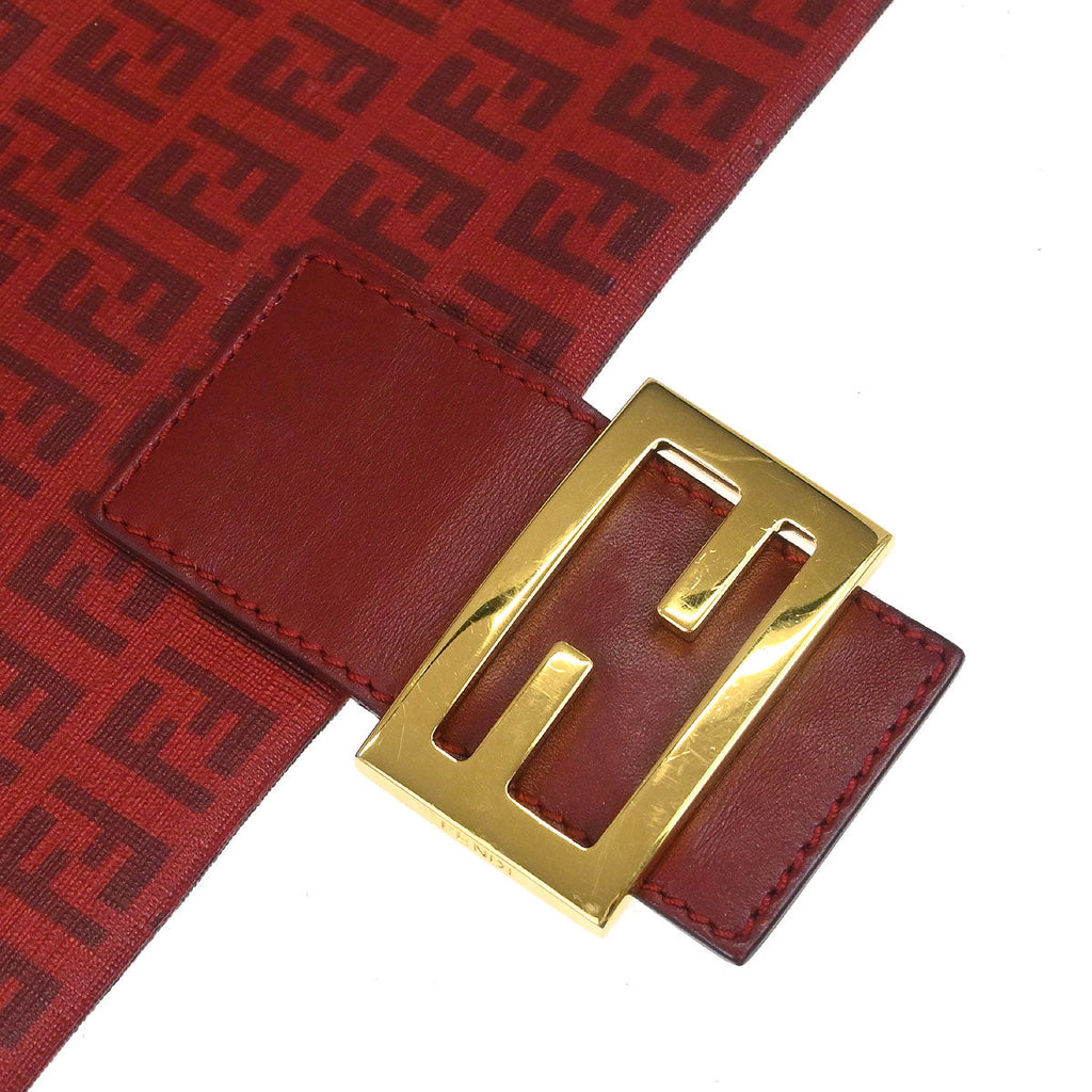 Fendi Red PVC Zucchino Mamma Baguette Handbag