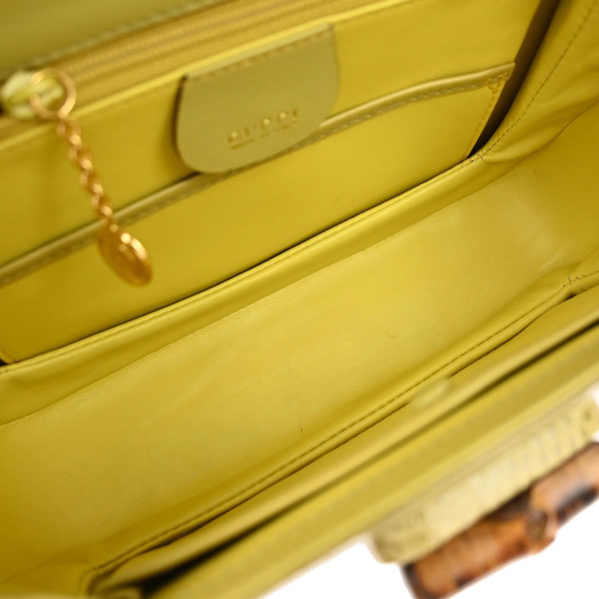 Gucci * Green Crocodile Bamboo 2way Shoulder Handbag