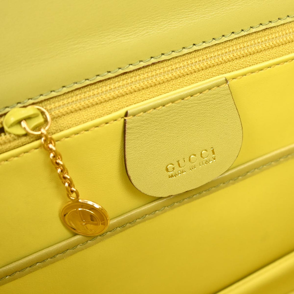 Gucci * Green Crocodile Bamboo 2way Shoulder Handbag